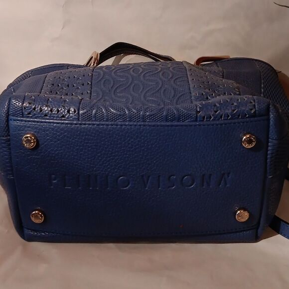 Plino Visona Blue Leather Bag - Picture 7 of 14